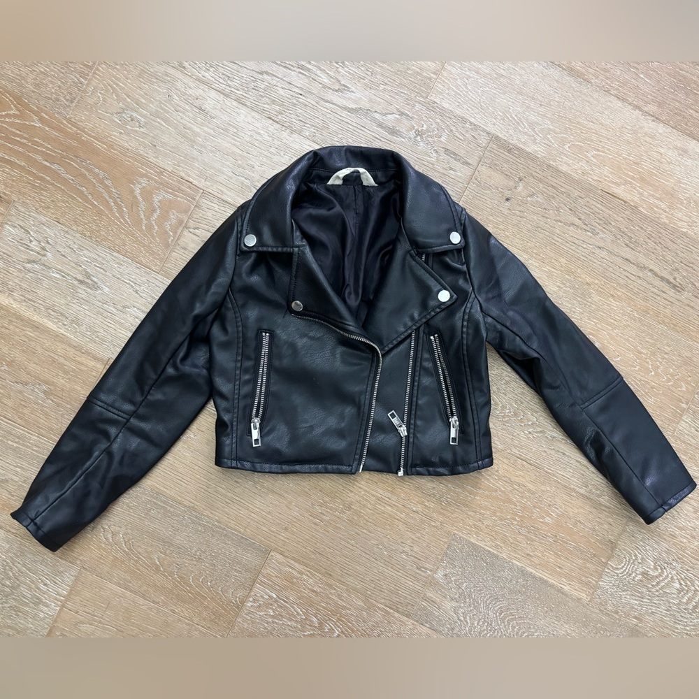 H&M kids moto fake leather biker jacket
